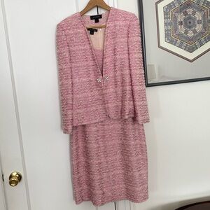 St John Pink Set Jacket and Dress sequin